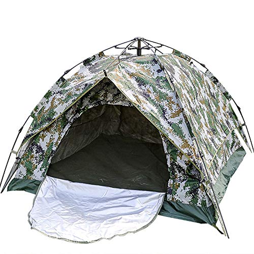 Zelt Schnell öffnendes Campingzelt 3-4 Personen Doppelschichtiges, doppeltüriges, automatisches Tarnzelt mit doppeltem Verwendungszweck, verdicktes Zelt für Wanderreisen Vision von OUZBEM