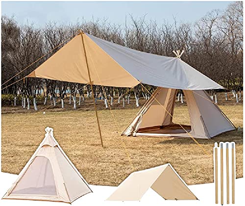 Zelt für 3/4 Personen |Wasserdichtes Baumwollzelt, Upgrade-Ultraleichtzelt, kostenloser Pavillon, Jurtenzelt, Glamping-Zelt, Festivalzelt Vision von OUZBEM