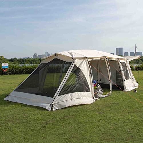 Zelte für Camping 8-Personen-Tunnelzelt mit 2 Schlafzimmern, geräumigem Wohnbereich und Vorraum, große Familienzelte 3000 mm wasserdicht, UV50+, Glamping-Zelt zum Angeln, Wandern, Sport und Reisen von OUZBEM