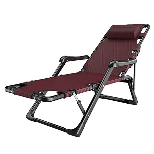 Zero Gravity Lounge Chair, Liegestuhl für Sonnenliegen, robust |Klappbarer Garten-Liegestuhl mit Fußstütze |Liegestühle mit Getränkehalter |Zero-Gravity-Stühle, flach liegend, Rot, max.160 kg schwerer von OUZBEM