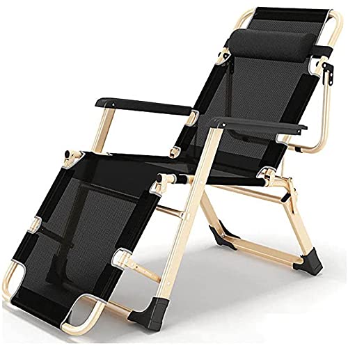 Zero Gravity Lounge Chair, klappbarer Liegesessel, Zero Gravity Reclining Relaxer Chair, Sonnenliege, verstellbare, abnehmbare Kopfstütze, Pool/Outdoor Recliner-Lounge Chair Lounge Chair (Farbe: B) von OUZBEM