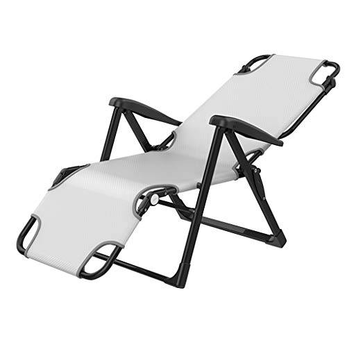 Zero Gravity Lounge Chair, robuster Gartenstuhl zum Liegen |Übergroßer Klappsessel für Erwachsene |Tragbare Sonnenliege, Liegestühle, Zero-Gravity-Stühle, flach liegend, grauer Lounge-Sessel, bequem von OUZBEM