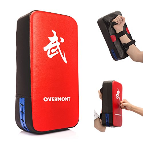 OVERMONT PU Leder Schlagpolster Schlagkissen Kickschild Boxsack für Kickboxen Thaiboxen Karate UFC MMA 40cm*20cm*10cm von OVERMONT