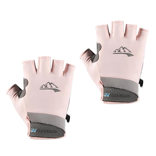 OVERTOYOU Halbfinger-Handschuh für Outdoor-Sport, atmungsaktiv, fingerlos, schnelltrocknend, hochelastisch, Angelhandschuh, hochelastisch, Fahrradhandschuh von OVERTOYOU