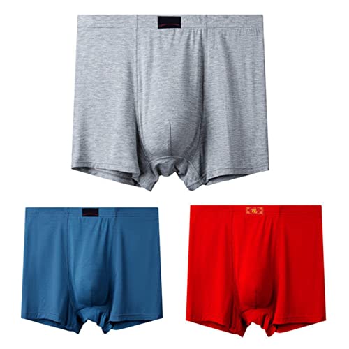 OVLAJ Boxershorts Herren 3Pcs/Los Großer Boxer Männer Unterwäsche Baumwollmenschen Höschen Hohe Taille Unterhose Übergroße Herren Boxer Trunks Shorts 13Xl-Z,13Xl 180-210Kg von OVLAJ