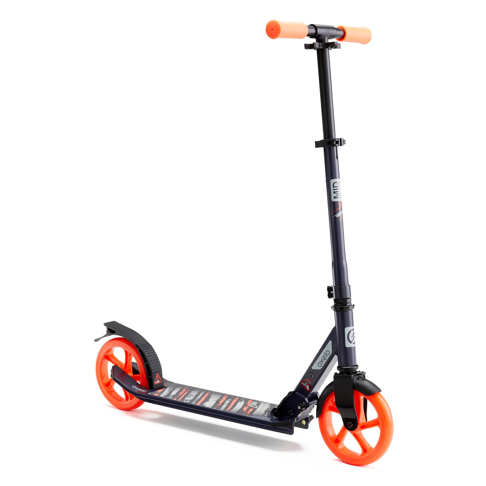 City Roller Scooter mit Ständer - Mid 7 marineblau/orange von OXELO