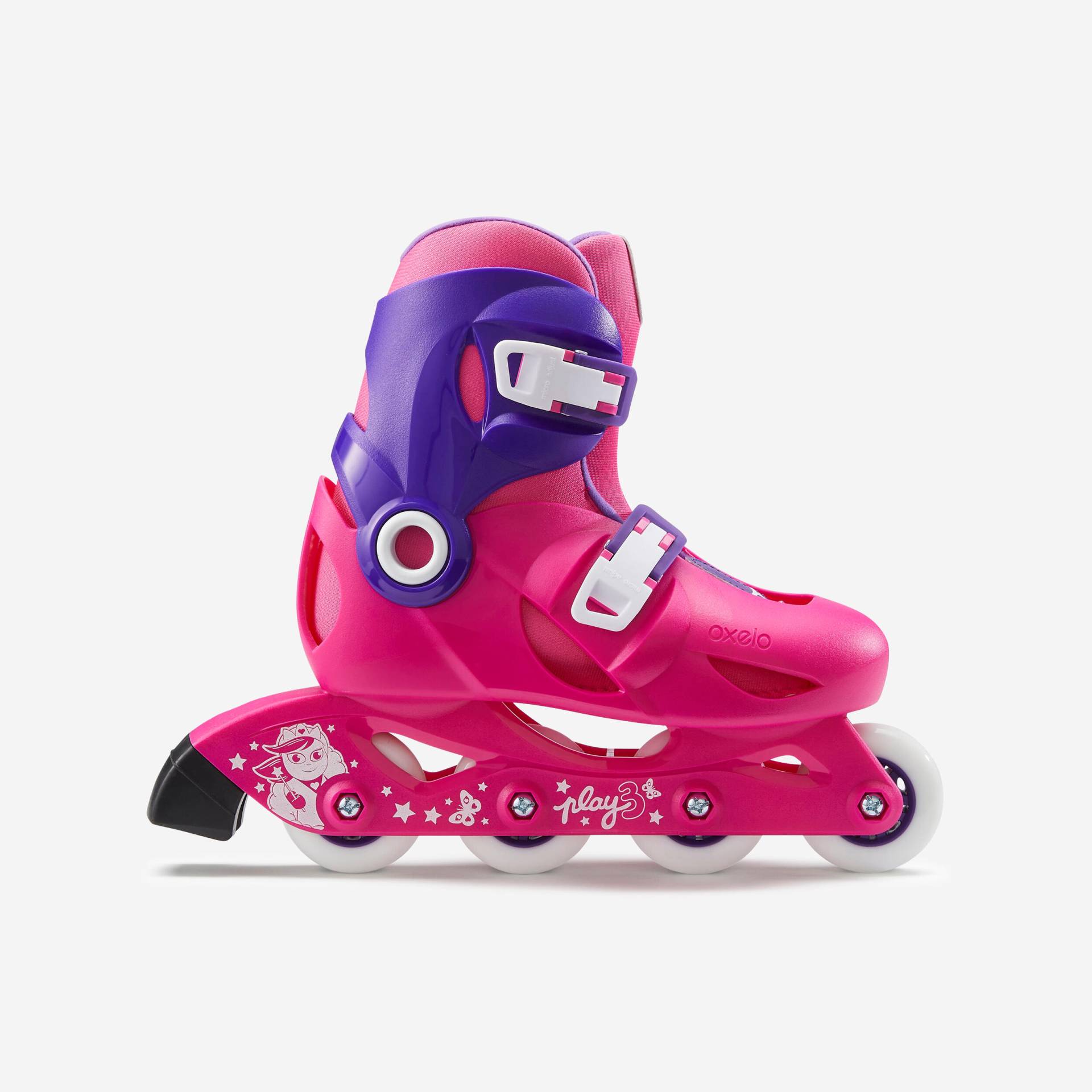 Inline Skates Inliner Play 3 Kinder rosa/violett von OXELO