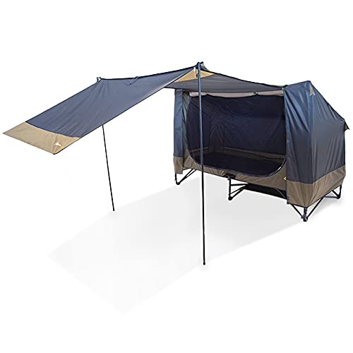 OZtrail Campingliege mit Vorzelt, 218 x 98 cm, für Camping, mit einem extra großen Sonnendach, das große Diele bietet, 16,7 kg von OZtrail
