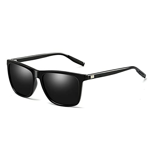Oaiyeie Polarisierte Sonnenbrille mit Aluminium-Magnesium-Rahmen für Herren, quadratische Sonnenbrille, UV-Schutz, UV400, Retro-Sonnenbrille für den Außenbereich (D) von Oaiyeie