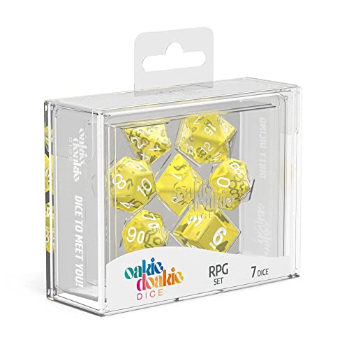 Oakie Doakie Dice Unisex – Erwachsene Würfel RPG-Set Translucent, Gelb, Divers von Oakie Doakie