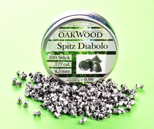 500 SCHUSS OAKWOOD SPITZ DIABOLOS- LUFTGEWEHRKUGELN - 4,5MM - Made for Germany DRUCKLUFTWAFFEN IM KAL: 4,5 DIABOLO GEEIGNET von OAKWOOD