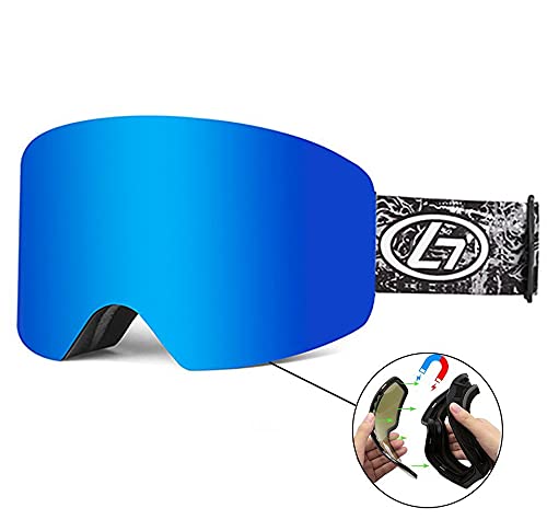 Obalay Skibrille »UV-Schutz« mit Magnetaustauschsystem für Brillen »mit Transportbeutel« blau von OBAOLAY