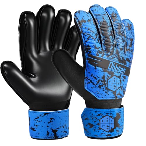 Obbsen Torwarthandschuhe für Kinder, Jugendliche und Erwachsene mit Fingersave-Schutz, Fußball Handschuhe Torwart fur Herren und Damen, Fussball Tormann Handschuhe die Starkem Grip von Obbsen