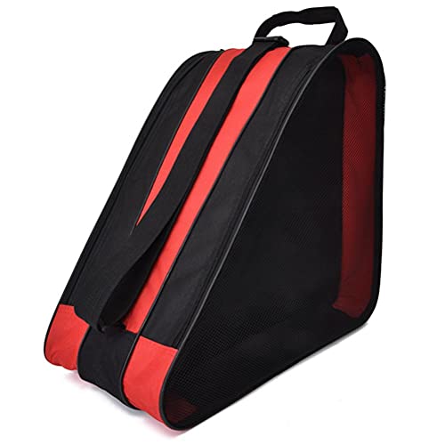 Rollschuhtasche, Ski Sport Schulter Oxford Stoff Tragerolle, Atmungsaktive Dreieckige Skate Tasche, Premium Tasche Zum Tragen Von Schlittschuhen, Rollschuhen, Inline Skates(Rot) von Obetuens