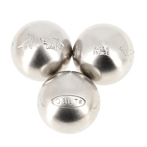 Obut - Junior Edelstahl Dino – Boccia-Kugeln – Silber metallisiert – Einheitsgröße von Obut