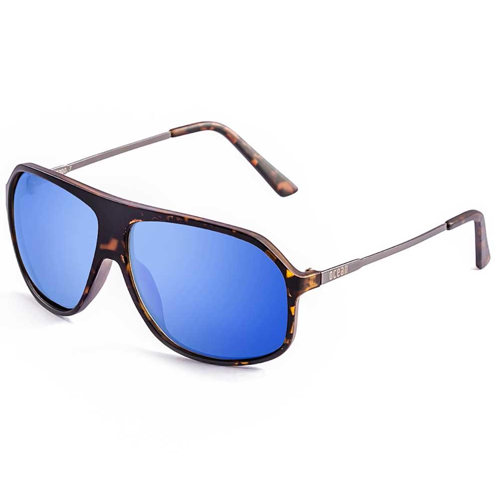 Ocean Sunglasses Bai Polarized Sunglasses Blau Matt Light Demy Brown / Tips Blue Revo Polarized Matt Gun Metal Temple/CAT3 Mann von Ocean Sunglasses