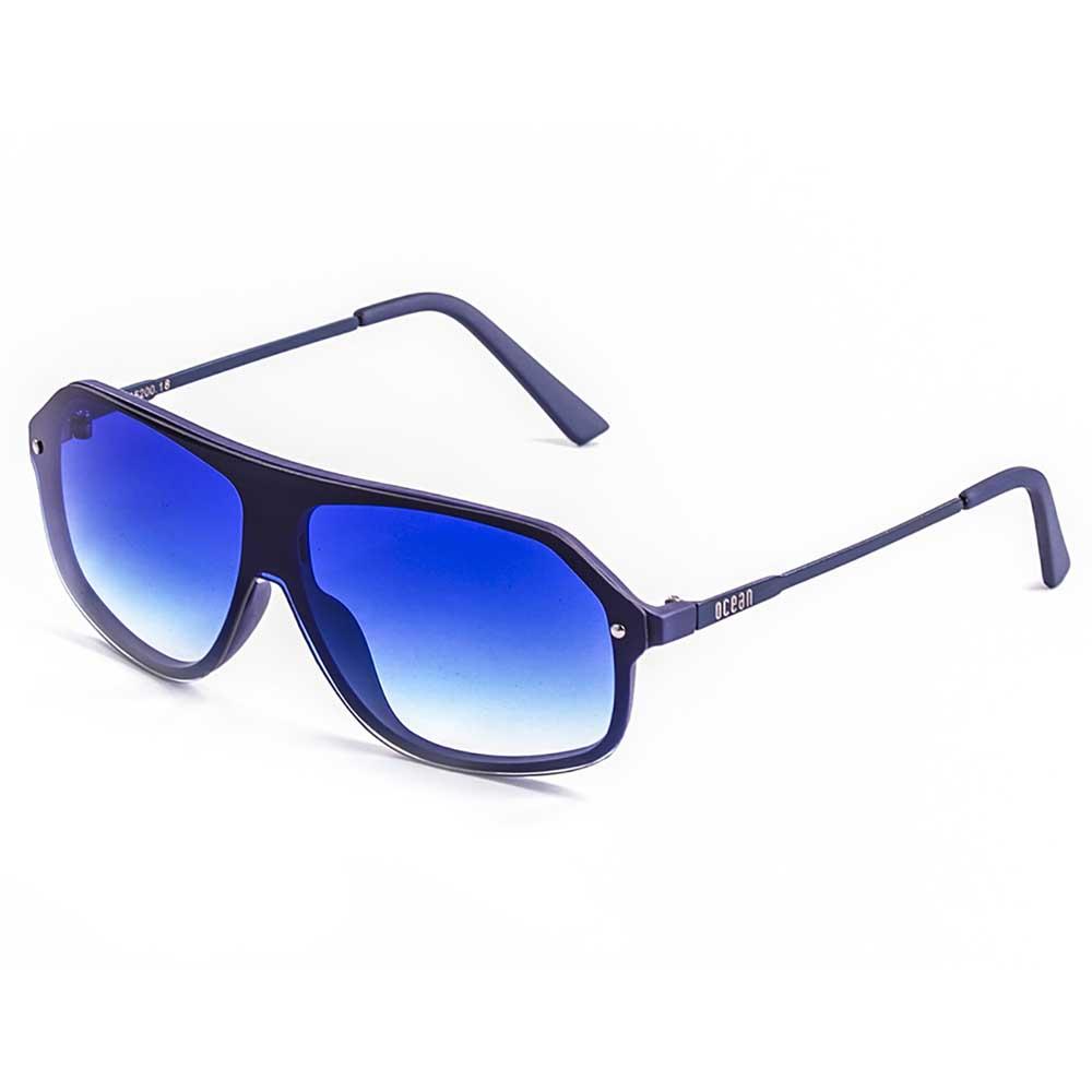 Ocean Sunglasses Bai Polarized Sunglasses Blau Matt Blue / Tips Dark Grad Blue Flat Matt Blue Metal Temple/CAT3 Mann von Ocean Sunglasses