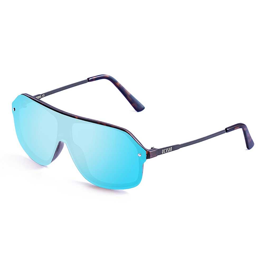 Ocean Sunglasses Bai Polarized Sunglasses Blau Matt Demy Brown / Tips Blue Sky Revo Flat Matt Black Metal Temple/CAT3 Mann von Ocean Sunglasses