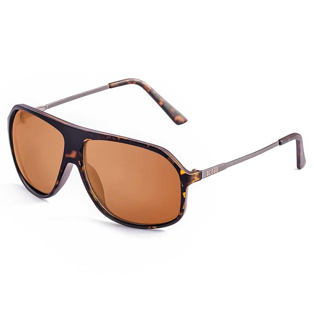 Ocean Sunglasses Bai Sunglasses Braun Matt Light Demy Brown / Tips Brn Flat Matt Gun Metal Temple / CAT3 Mann von Ocean Sunglasses