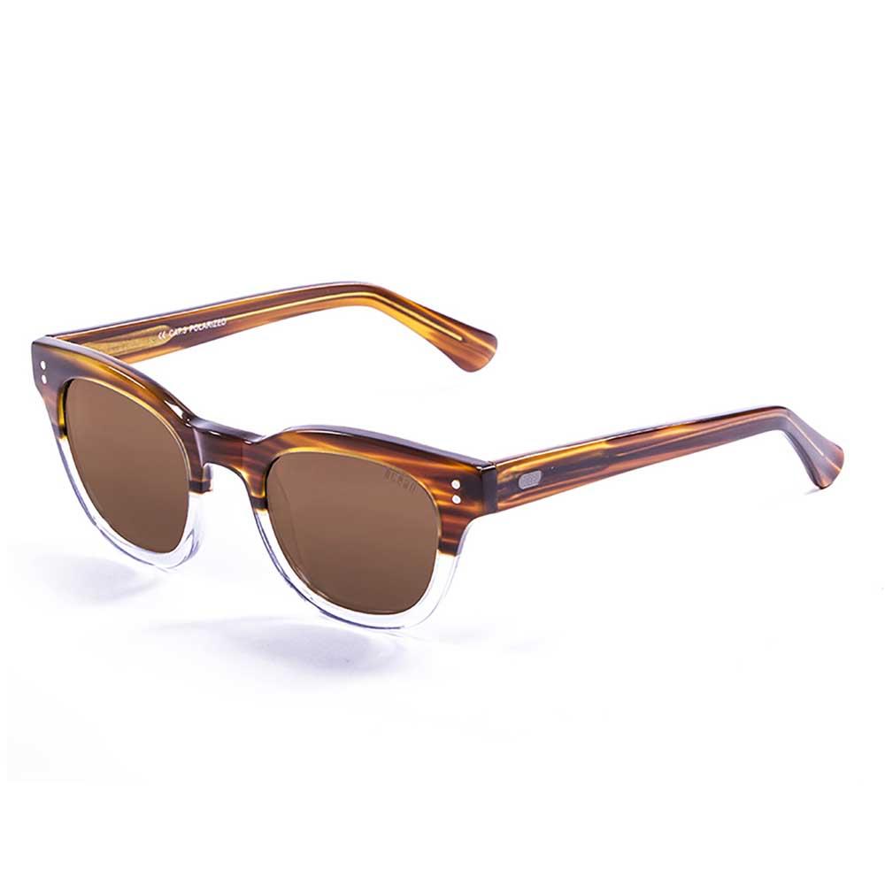 Ocean Sunglasses Santa Cruz Polarized Sunglasses Braun Frame Brown Light-White Trans / Brown/CAT3 Mann von Ocean Sunglasses