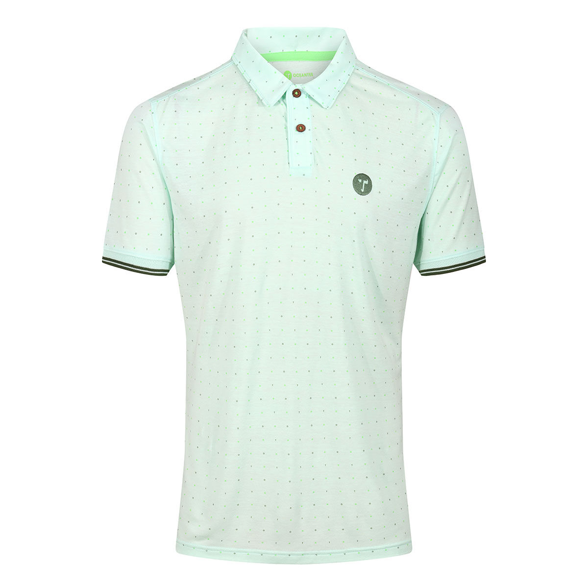Ocean Tee Stromberg OCEANTEE Repeat Print Golf Polo Shirt, Mens, Subtle green, Large | American Golf von Ocean Tee