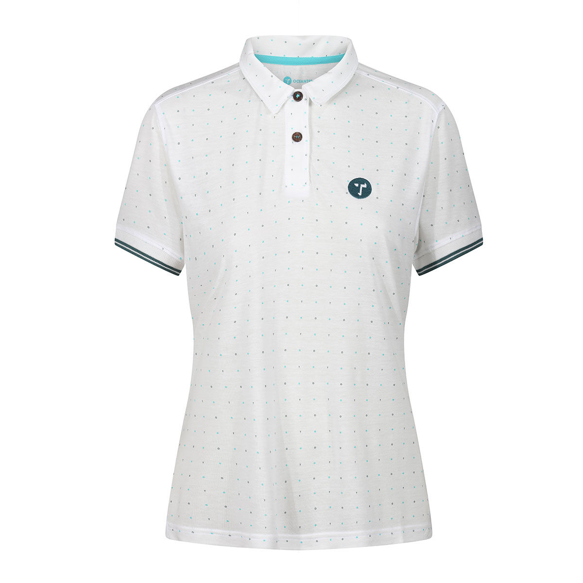 Ocean Tee Stromberg OCEANTEE Repeat Print Womens Golf Polo Shirt, Female, Heathered blue, Xs | American Golf von Ocean Tee