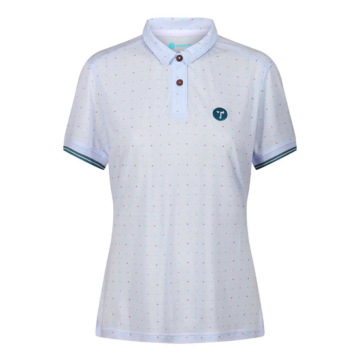 Ocean Tee Stromberg OCEANTEE Repeat Print Womens Golf Polo Shirt, Female, Sky heather blue, Xs | American Golf von Ocean Tee