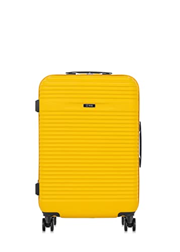 OCHNIK Mittlerer Koffer | Hartschalenkoffer | Material: ABS | Farbe: gelb | Größe: M | Abmessungen: 66 × 45 × 26 cm | Fassungsvermögen: 65 Liter | 4 Räder | Hohe Qualität von OCHNIK