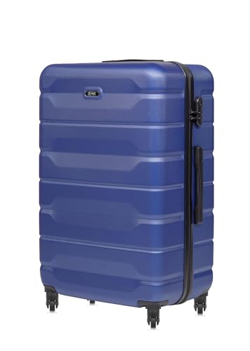 OCHNIK Großer Koffer | Hartschalenkoffer | Farbe: Blau | 76x49x29 cm | Größe: L | Reise-Koffer mit 4 Rollen | Trolley | Langlebig | Mit ABS | Numerische Sperre | Fassungsvermögen 108L von OCHNIK