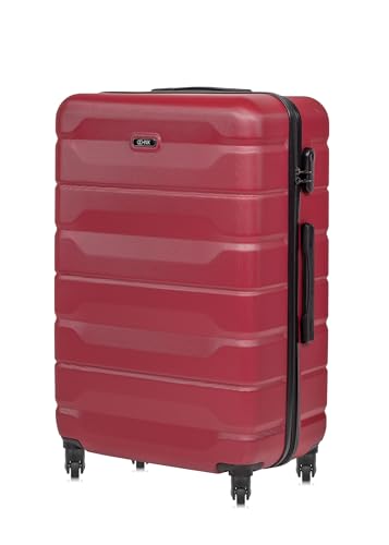 OCHNIK Großer Koffer| Farbe: Rot | 76x49x29 cm | Größe: L | Reise-Koffer mit 4 Rollen | Langlebig | Mit ABS | Numerische Sperre | Fassungsvermögen 108L von OCHNIK