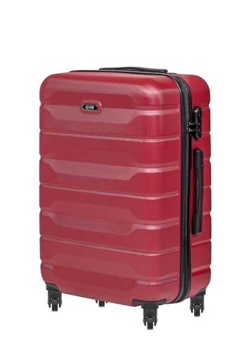 OCHNIK Mittelgroßer Koffer | Farbe: Rot | 66x43x26 cm | Größe: M | Reise-Koffer mit 4 Rollen | Langlebig | Mit ABS | Numerische Sperre | Fassungsvermögen 48L von OCHNIK
