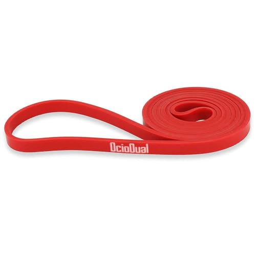 OcioDual Fitnessband Latexband Gymnastikband Ubungsband Rubberband Fitness Band, Widerstandsstufe: 7-16 Kg / 15-35lb, 13mm, Rot von OcioDual