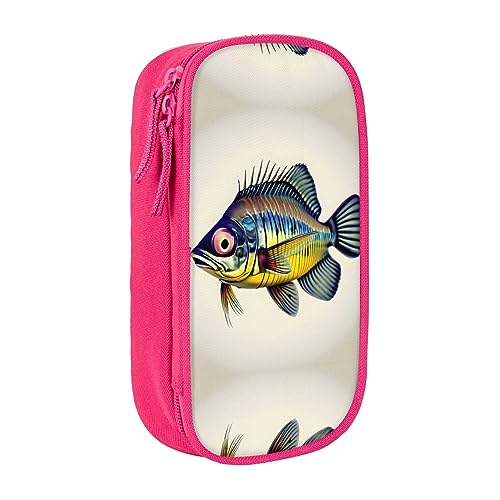Oxford Cloth Pencil Case - Durable and Stylish Pen Case for School and Office Supplies Fly Yellow Fish, rose, Einheitsgröße, Brustbeutel von OdDdot