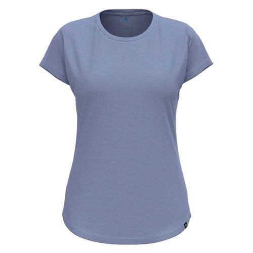ODLO Damen Essentials T-Shirt Mit Naturfasern Hiking, Blue Heron Melange, XS EU von Odlo