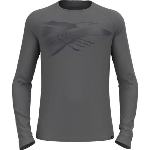 Odlo Herren Langarm Shirt ASCENT MERINO 200 NORWAY, grey melange, L von Odlo