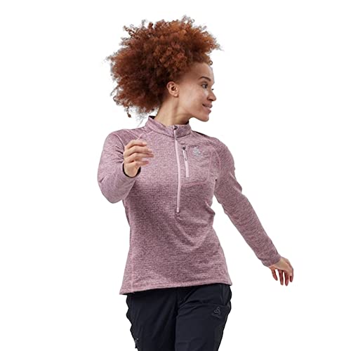 Odlo Damen Langarm Shirt mit halben Reißverschluss TENCIA, raspberry fudge melange, XL von Odlo