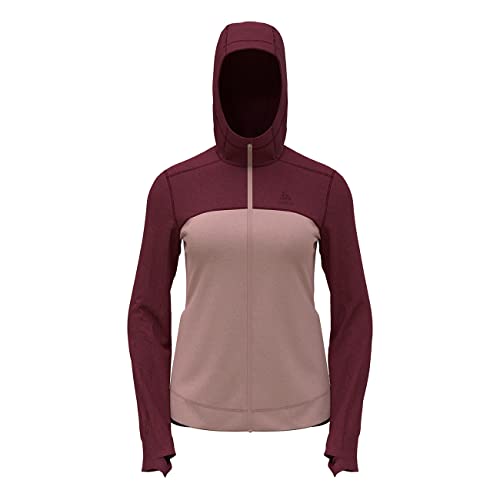 Odlo Damen Ascent Performance Wool 300 Midlayer-Jacke, Raspberry Fudge - boto Dolphin von Odlo