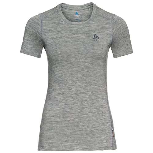 Odlo Damen Funktionsunterwäsche Kurzarm Shirt 100% MERINO 200 GRAMM, grey melange - grey melange, XL von Odlo