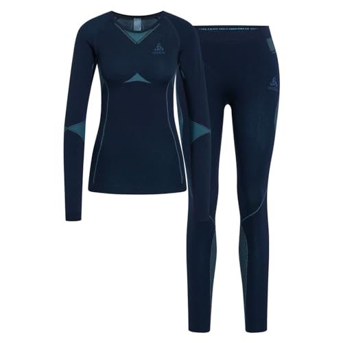 Odlo Damen Funktionsunterwäsche Set FUNDAMENTALS PERFORMANCE WARM, dark sapphire - blue radiance, L von Odlo