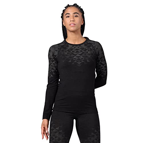 Odlo Damen Kinship Performance Wool 200 Funktionsunterwäsche Langarm Shirt, Black Melange von Odlo