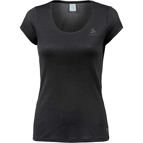 Odlo Damen ACTIVE F-DRY LIGHT Baselayer T-Shirt mit Rundhals, Black, XL von Odlo