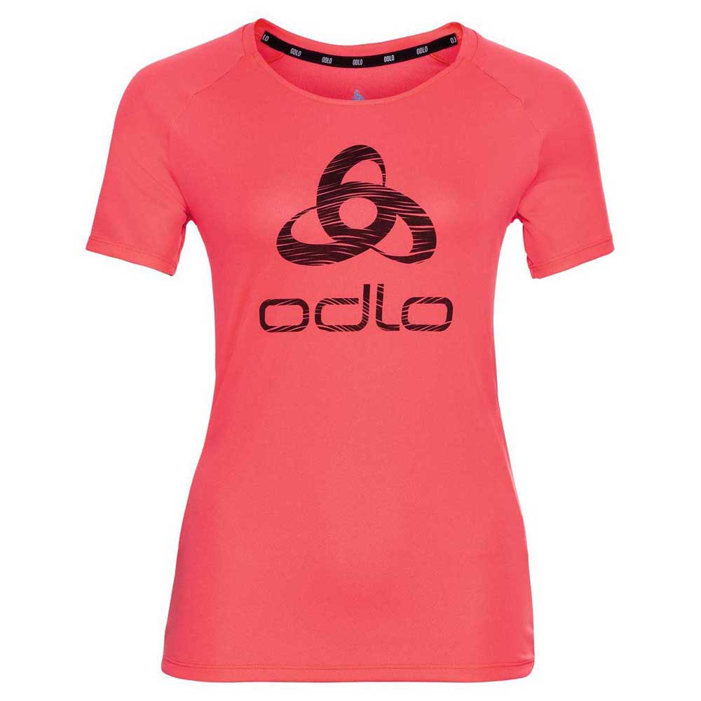 Odlo Essential Print Short Sleeve T-shirt Orange XS Frau von Odlo