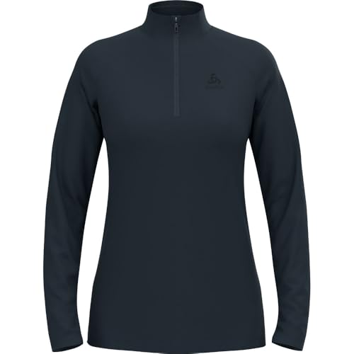 Odlo Damen Fleecepullover Essential Light Midlayer Mit Halbreißverschluss Langarm Wandershirt Outdoor Mid Layer, Dark Sapphire, M EU von Odlo