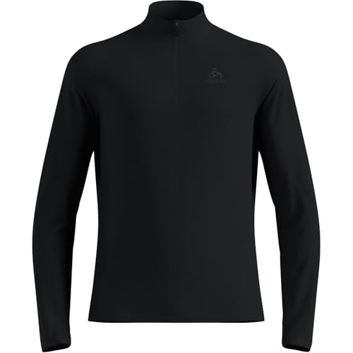 Odlo Herren Fleecepullover Essential Light Midlayer Mit Halbreißverschluss Langarm Wandershirt Mid Layer, Schwarz, L EU von Odlo