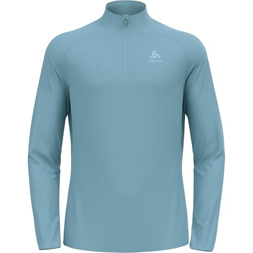 Odlo Herren Fleecepullover Essential Light Midlayer Mit Halbreißverschluss Langarm Wandershirt Mid Layer, Provincial Blue, XL EU von Odlo