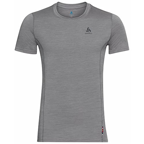 Odlo Herren Funktionsunterwäsche Kurzarm Shirt MERINO PERFORMANCE 130 GRAMM, grey melange, XXL von Odlo