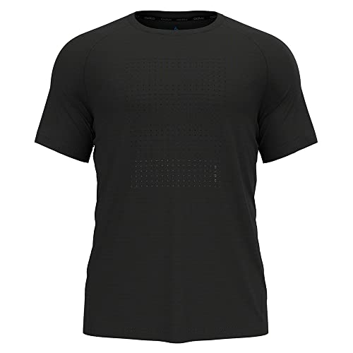 Odlo Herren ESSENTIAL PRINT Kurzarm Laufshirt, black, XXL von Odlo