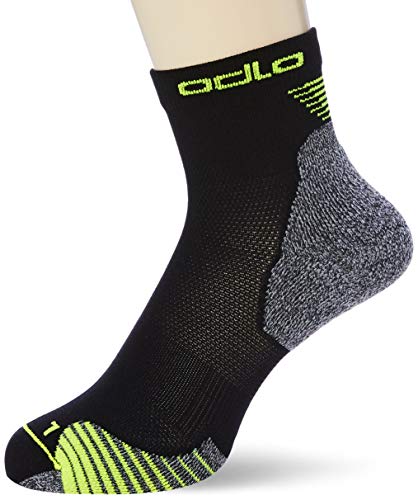 Odlo Unisex CERAMICOOL RUN Laufsocken, black - safety yellow von Odlo