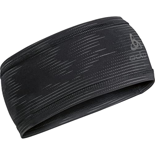Odlo Unisex Stirnband POLYKNIT WARM ECO PRINT, black reflective, - von Odlo