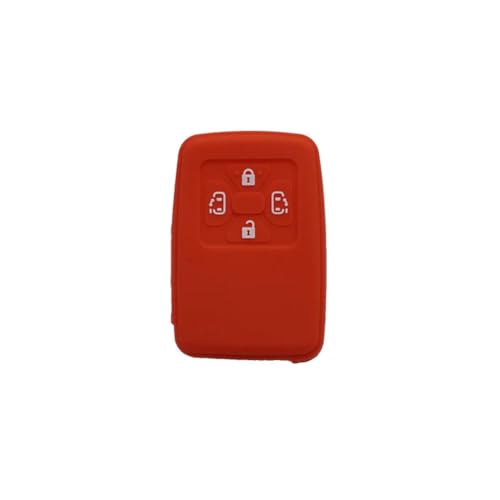 Odongk Silikon-Autoschlüssel-Hülle, passend für T-oyota ESTIMA ALPHARD VELLFIRE Fernbedienung für S-Mart Key 4-Tasten, ohne Logo, Rot von Odongk